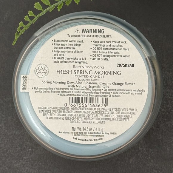 BBW Fresh Spring Morning Bath & Body Works 3 Wick Candle - Picture 10 of 10